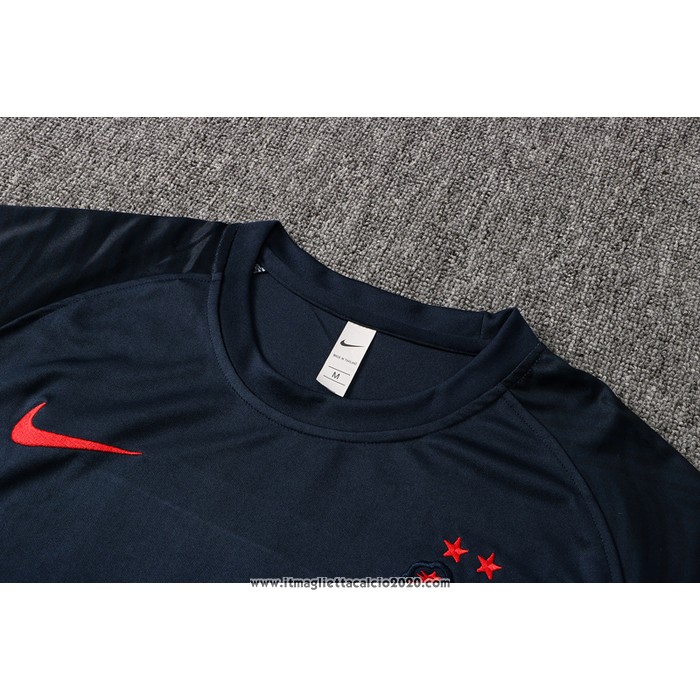 Tuta da Track Francia Manica Corta 2021 2022 Blu